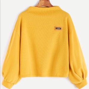 Romwe Mustard Sweatshirt Pullover